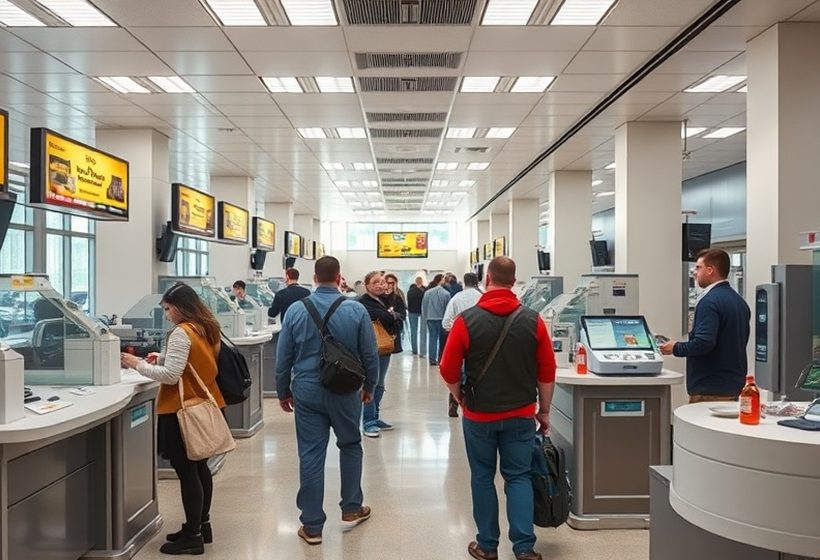 Field service team working on a self-service terminal